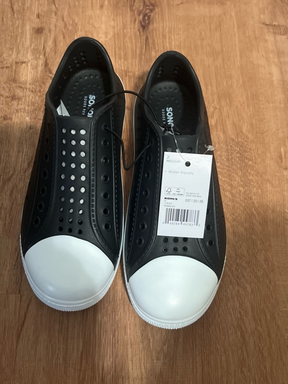 Sonoma Kids Black and White Water Shoes Slip-Ons